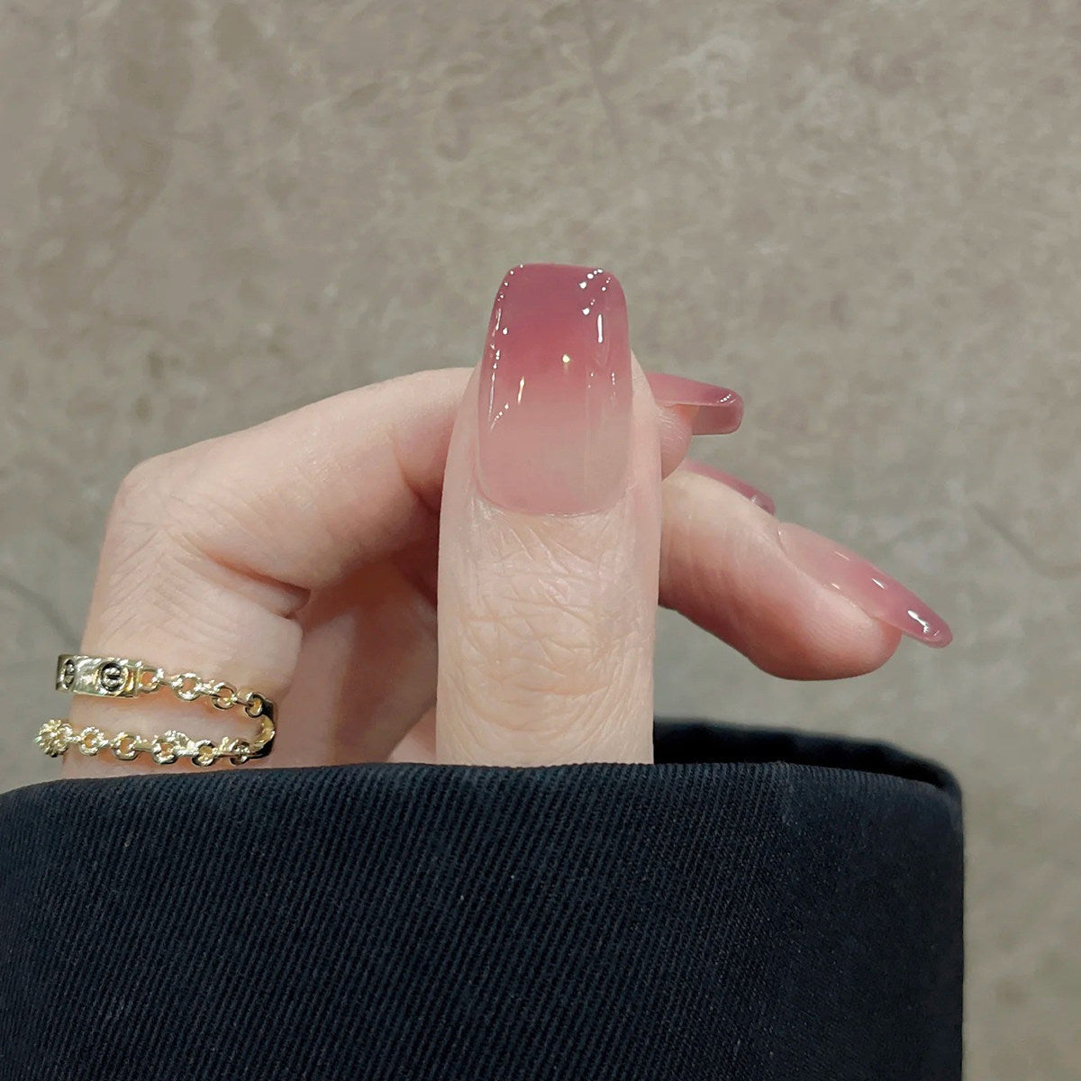Berry Velvet - Handcrafted Berry Rose Cat-Eye Ombré Press-On Nails