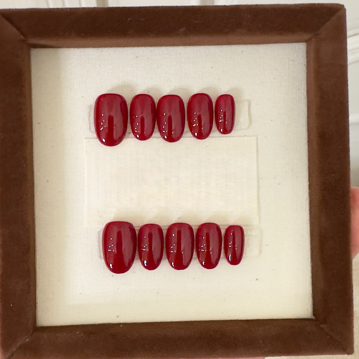 Crimson Velvet - Handcrafted Classic Red Polish Press-On Nails