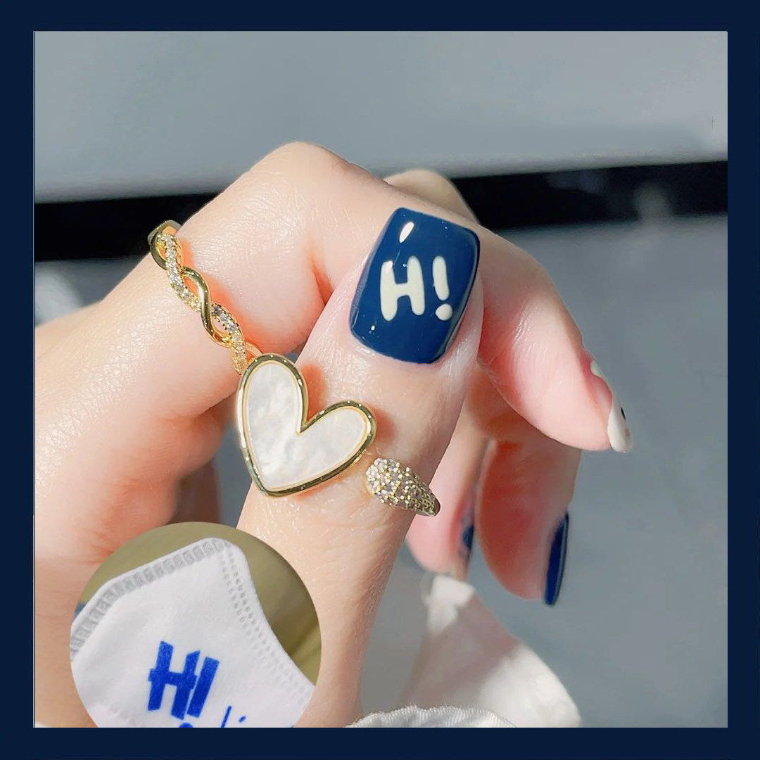 Cobalt Bunny Kawaii - Handcrafted Bright Blue & Milky White Bunny Art Press-On Nails