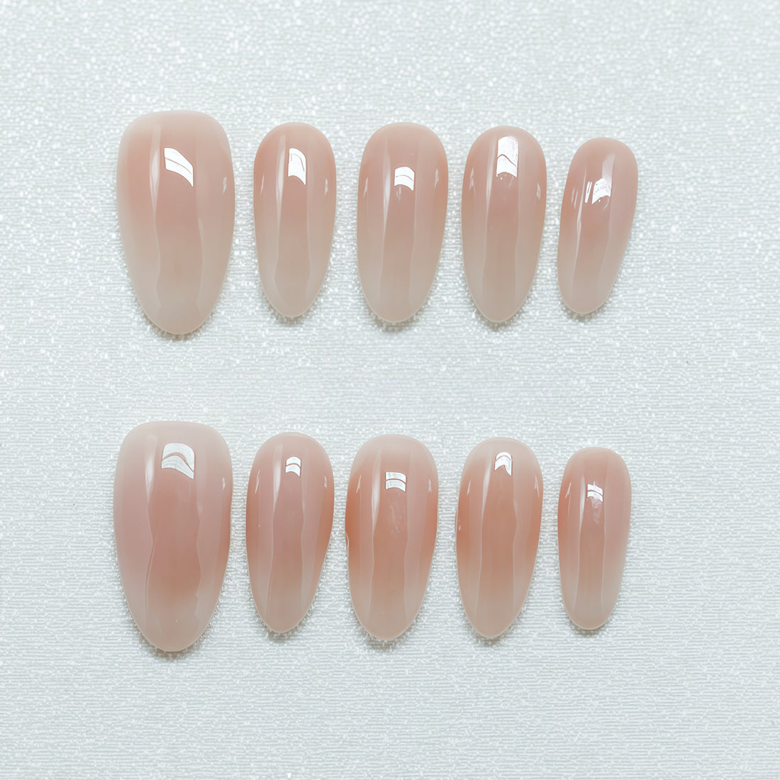 Velvet Blush - Handcrafted Milky Nude Glaze Press-On Nails