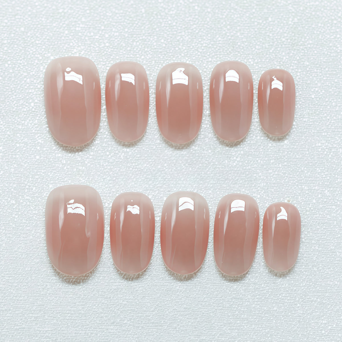 Velvet Blush - Handcrafted Milky Nude Glaze Press-On Nails