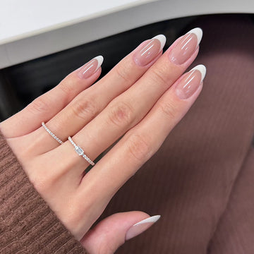 Classic Sheer French Tip - Handcrafted Jelly Nude & White Smile Line Press-On Nails
